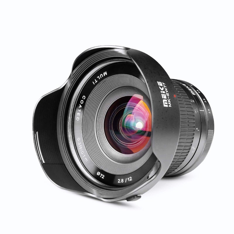 Meike 12mm f2.8 Ultra Wide Angle Fixed Lens with Removeable Hood for Fujifilm Mirrorless Camera with APS-C Such as X-T1 X-T2 X-T3 X-T4 X-T20 X-T10 X-T30 X-T100 X-T200 X-Pro2 X-E3 X-Pro3 X-A X-E1 - Image 1